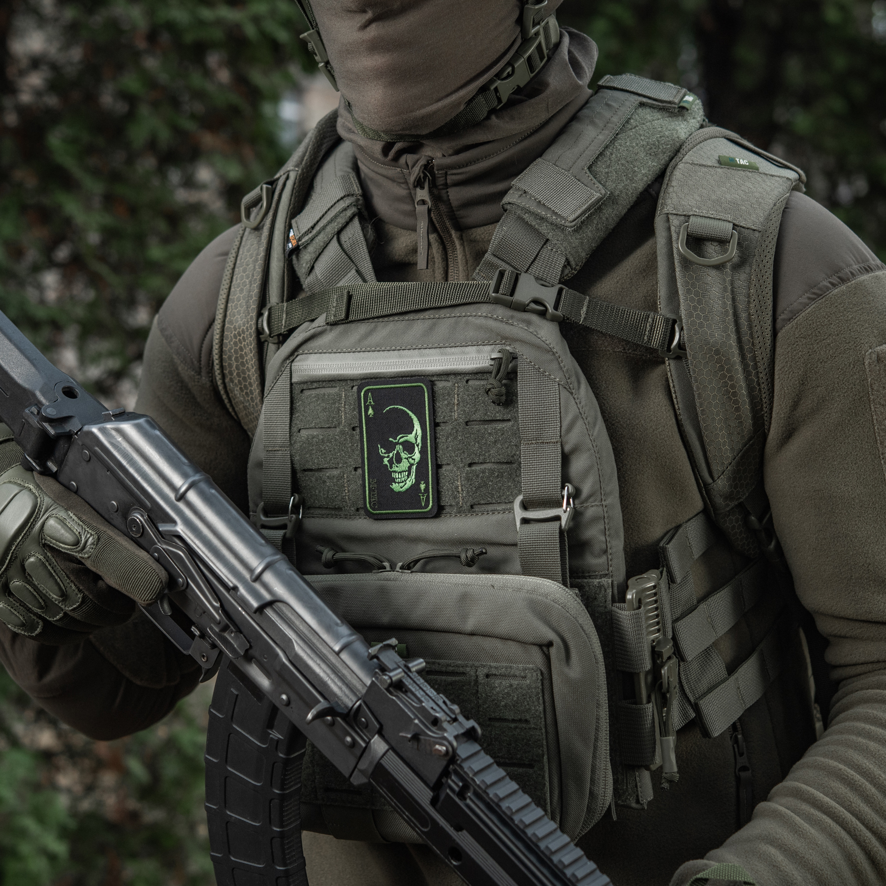 M-Tac нашивка Face of war (вишивка) Black/Olive — 5
