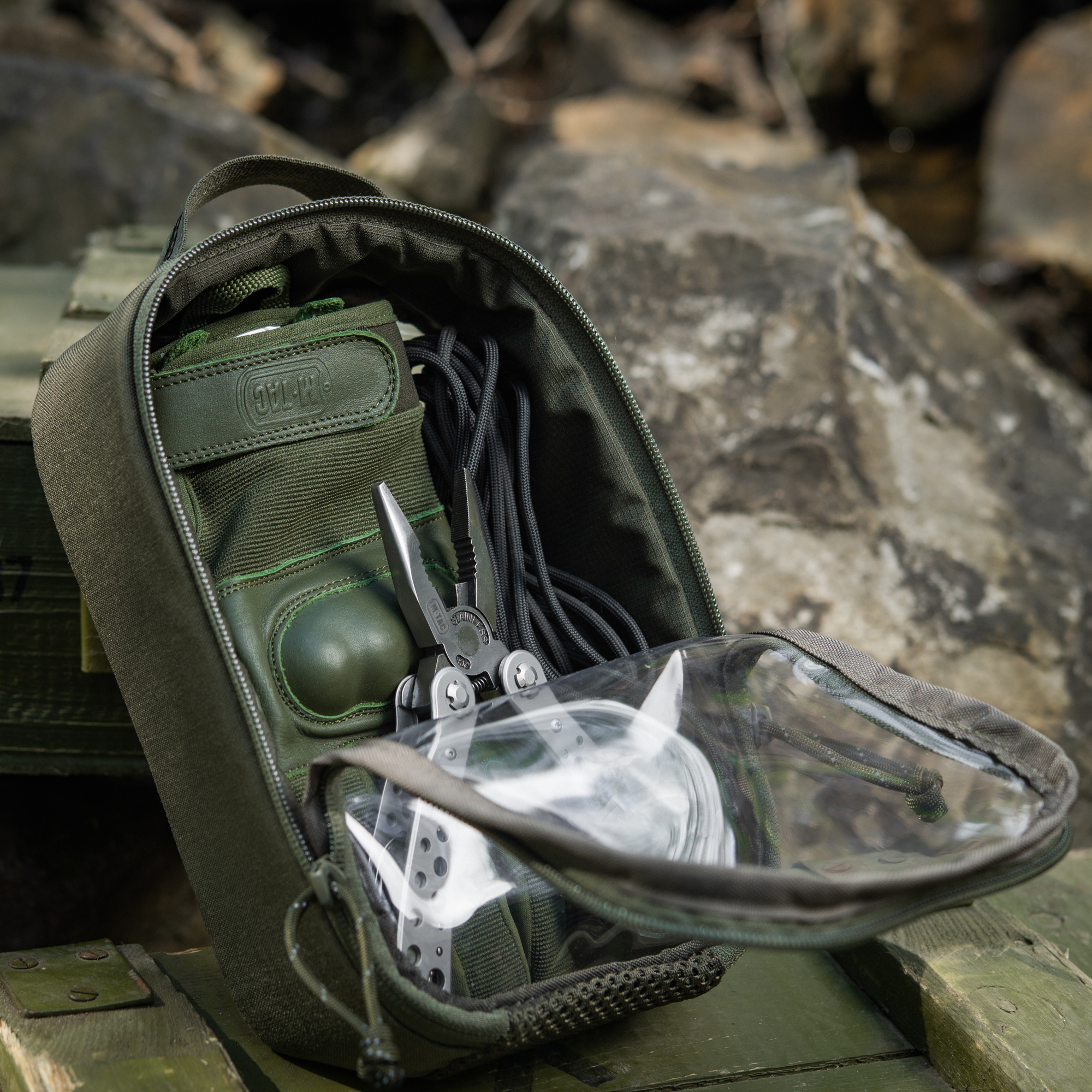 M-Tac органайзер утилитарный прозрачный Elite Small (22х14 см) Ranger Green — 11