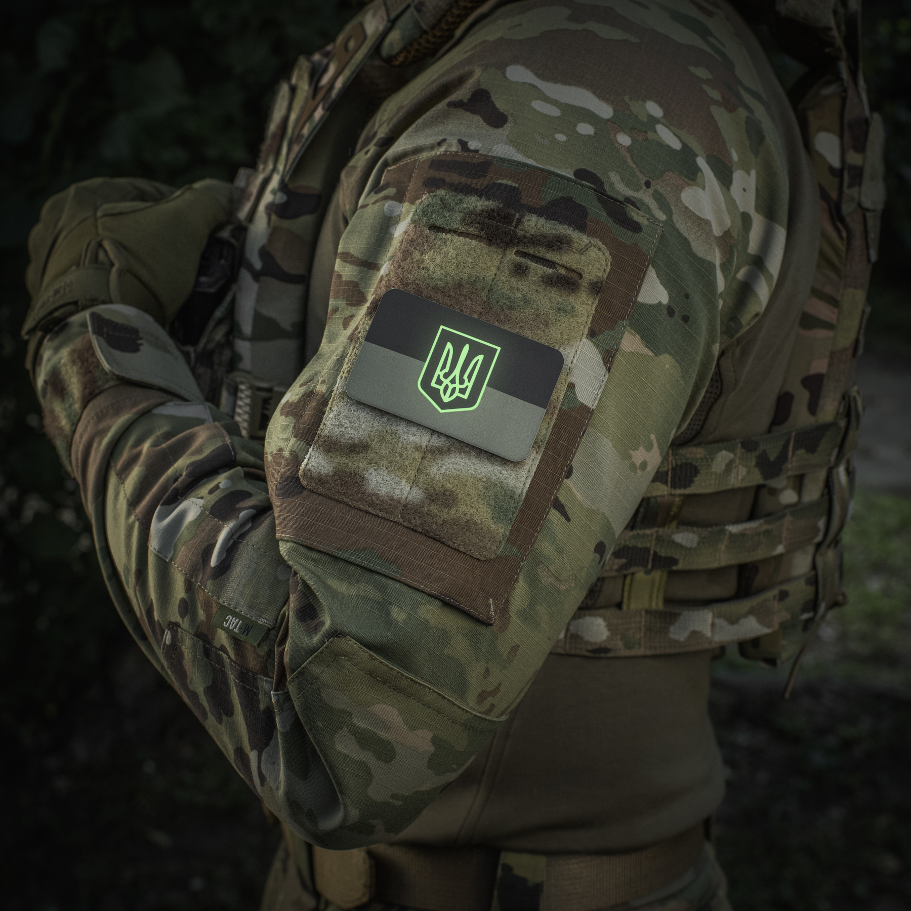 M-Tac нашивка флаг Украины с гербом (80х50 мм) Olive/GID — 12