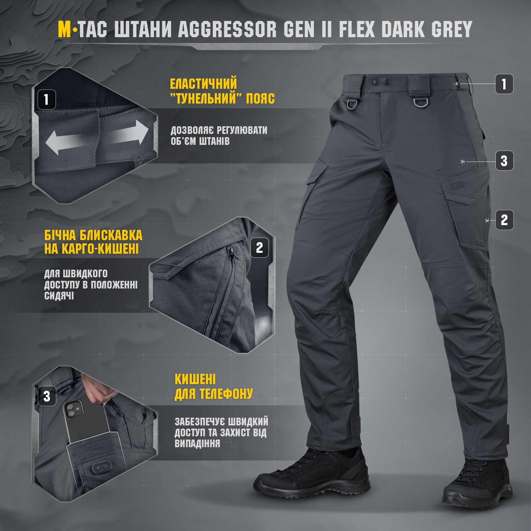 M-Tac брюки Aggressor Gen II Flex Dark Grey — 9
