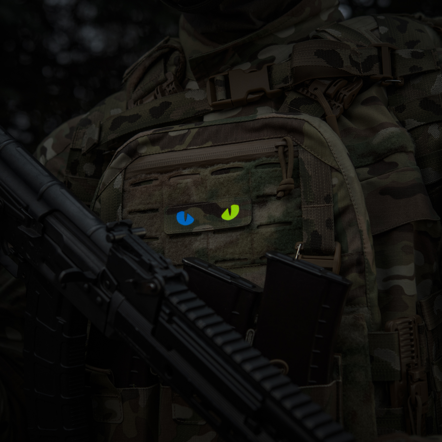 M-Tac нашивка Cat Eyes Laser Cut Multicam/Yellow/Blue/GID — 17