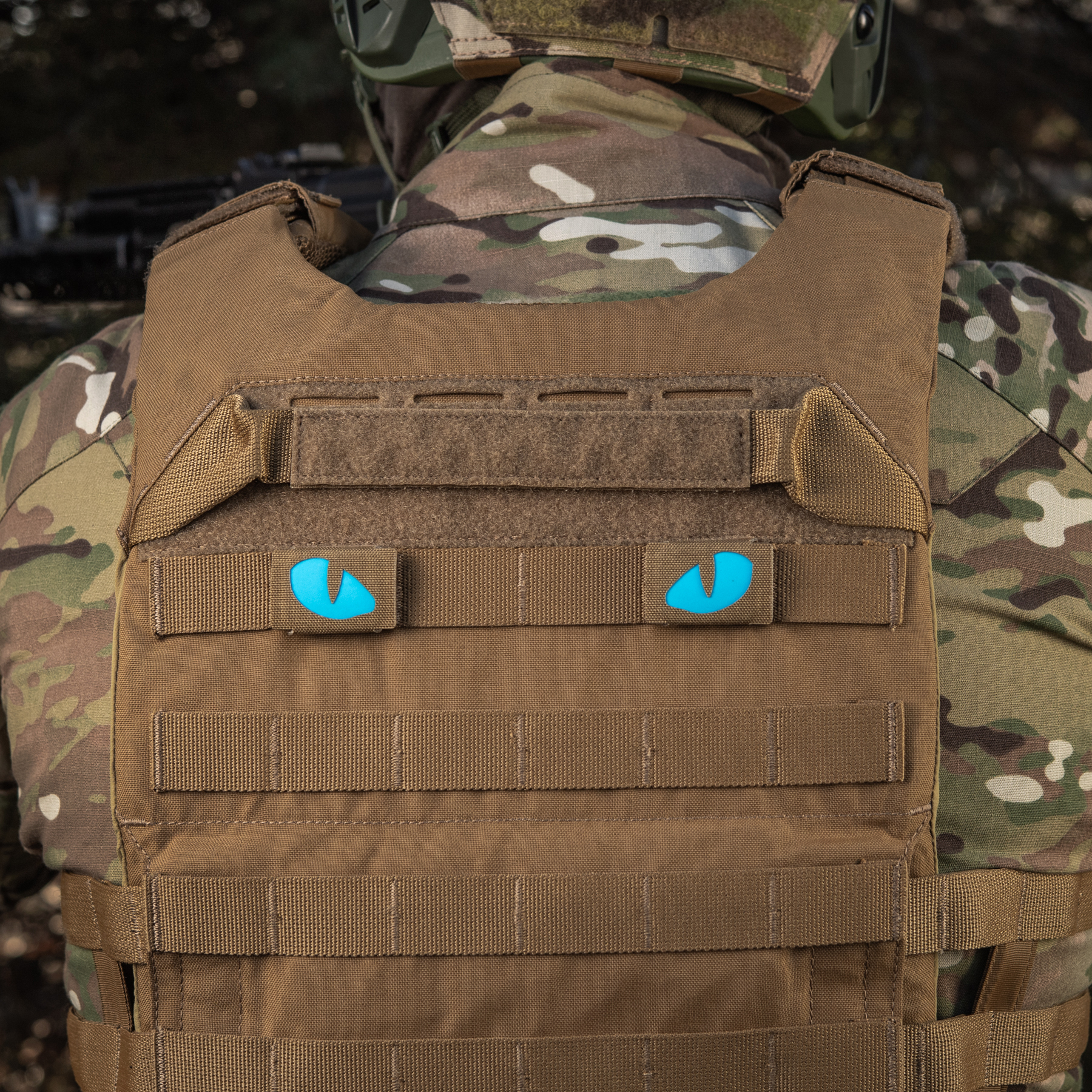 M-Tac нашивка Tiger Eyes Laser Cut (пара) Coyote/Blue/GID — 17