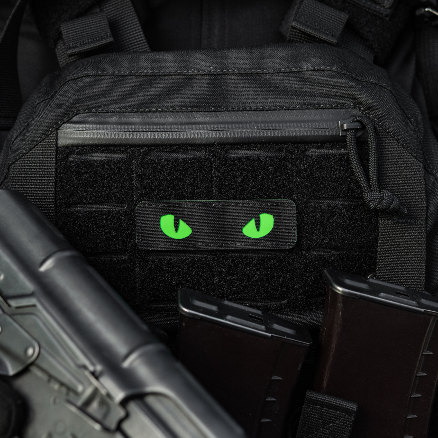 M-Tac нашивка Cat Eyes Laser Cut Black/Green/GID — 6