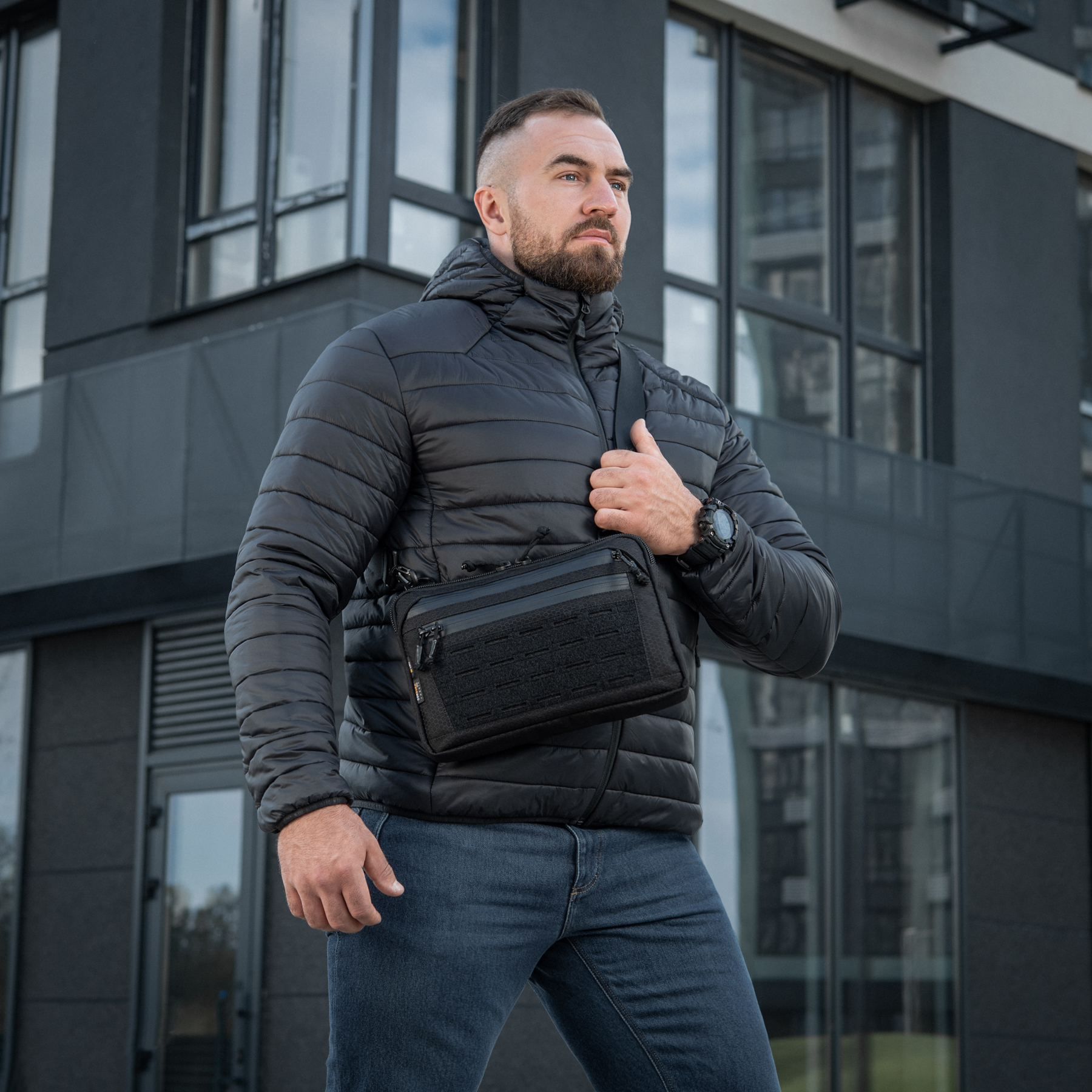 M-Tac сумка Admin Bag Medium Elite с липучкой Hex Black — 15