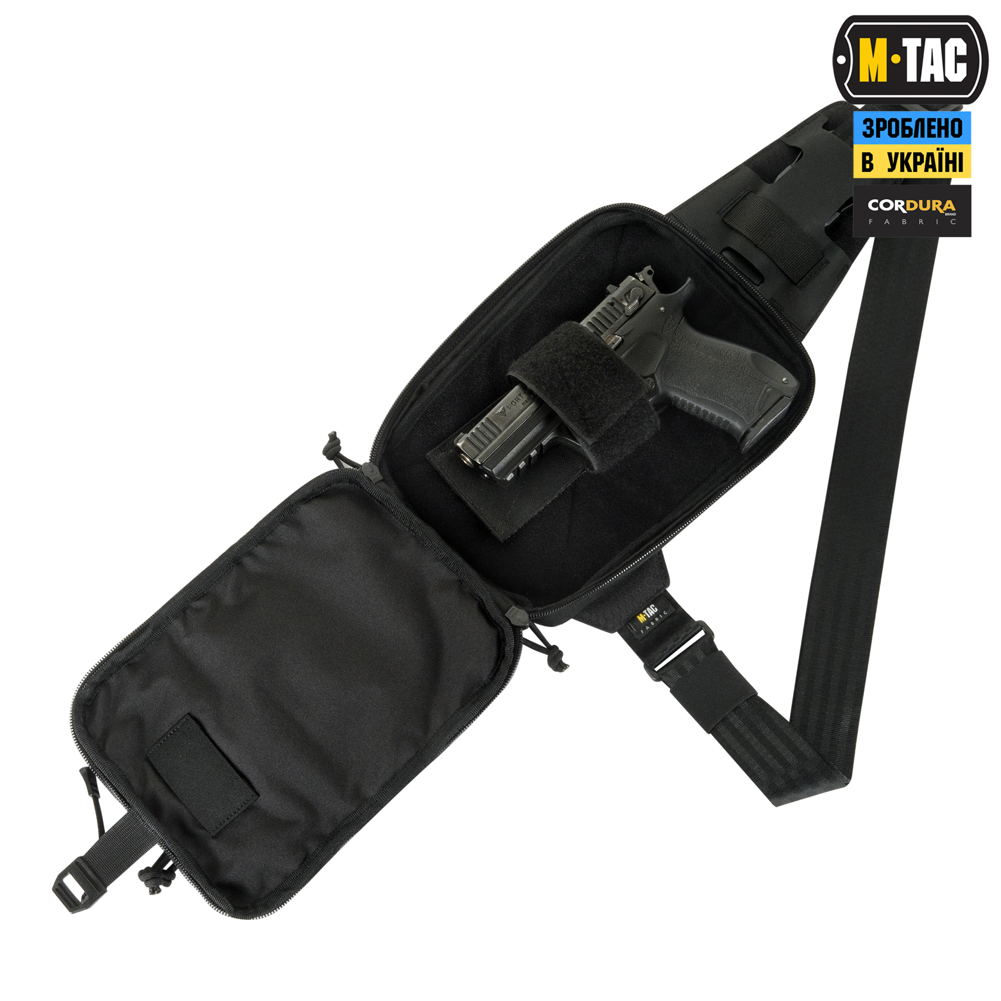 M-Tac сумка Sling Pistol Bag Elite Hex с липучкой Black — 3