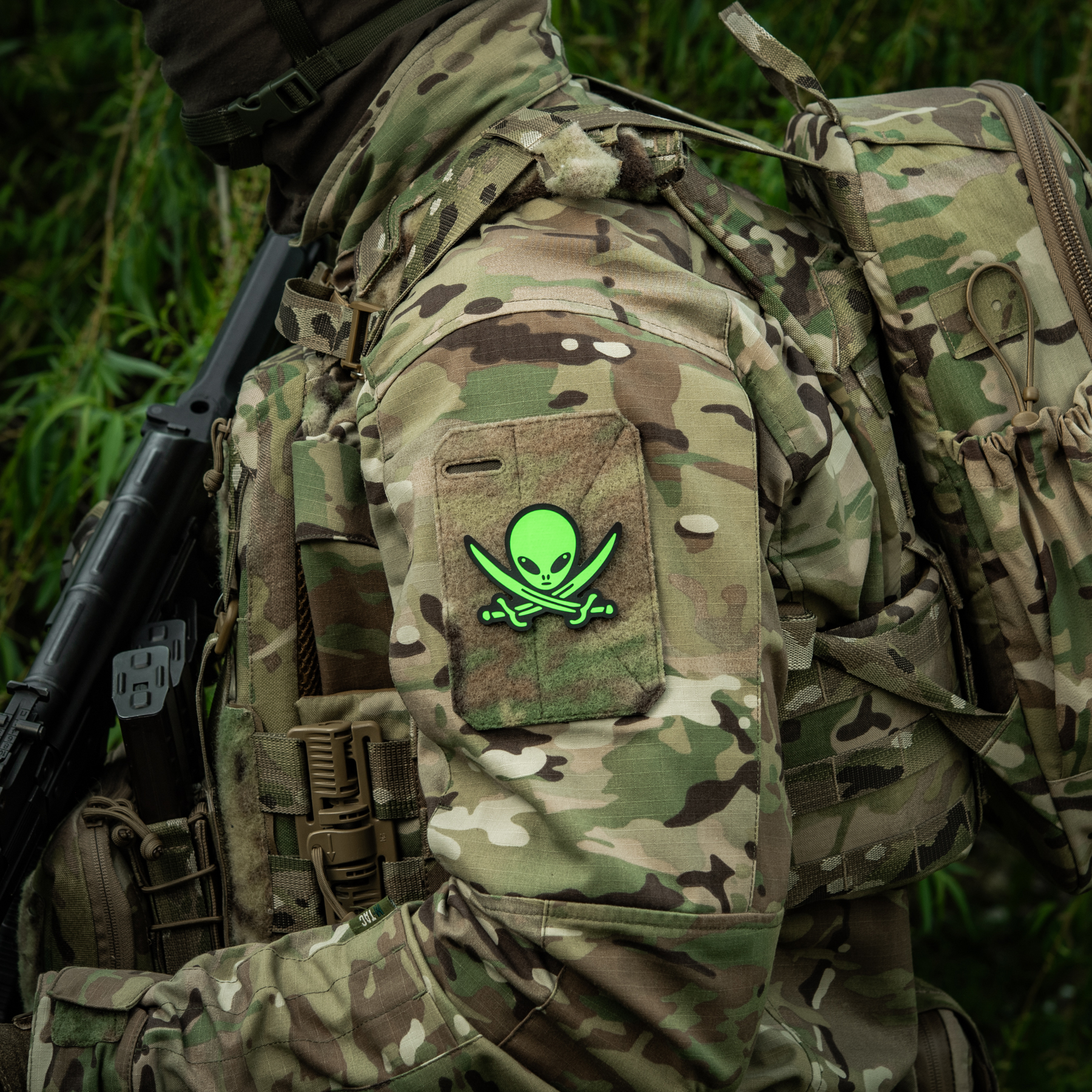 M-Tac нашивка НЛО оператор GID Black/Green — 10