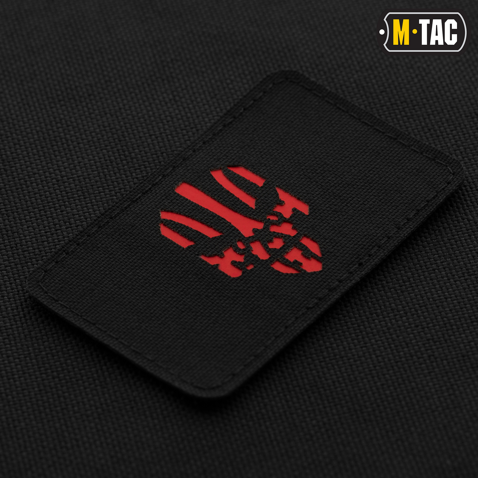 M-Tac нашивка Месник горизонтальная Laser Cut Black/Red — 3