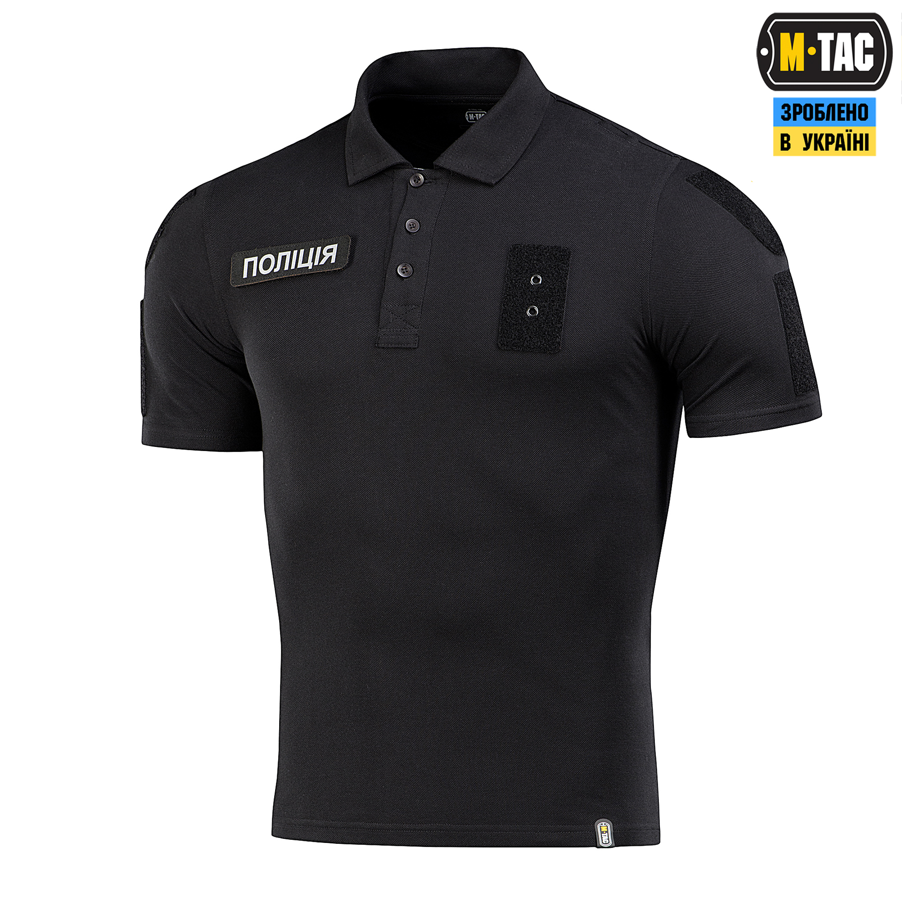 M-Tac поло Полиция со светоотражающей надписью и нашивкой 65/35 Black — 2