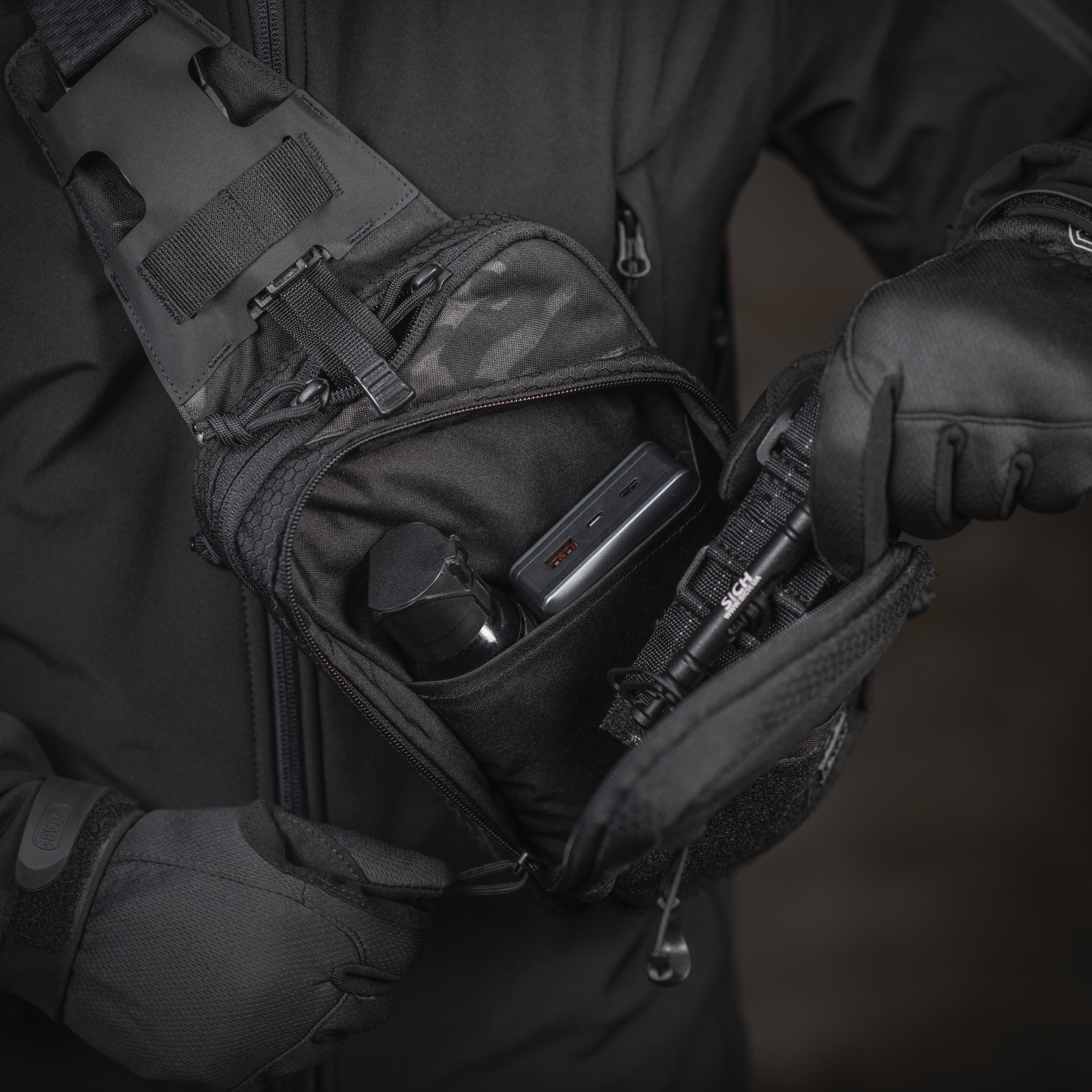 M-Tac сумка Sling Pistol Bag Elite Hex с липучкой Multicam Black/Black — 10