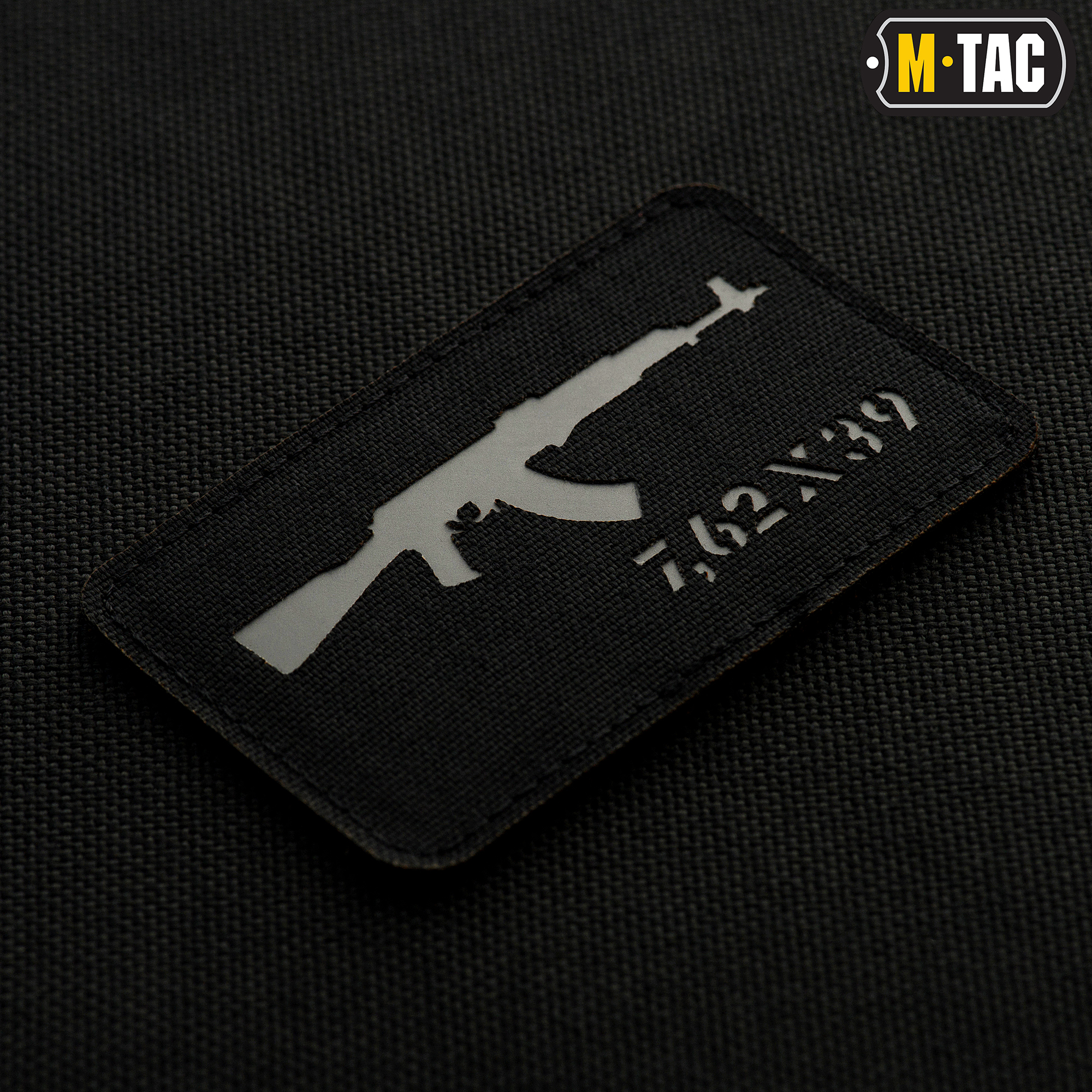 M-Tac нашивка AKM 7,62х39 Laser Cut Black/Grey — 3