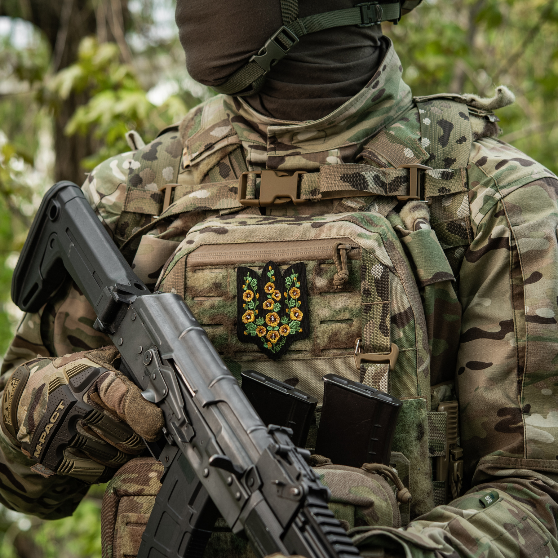 M-Tac нашивка Тризуб Мальви (вишивка) Black — 3
