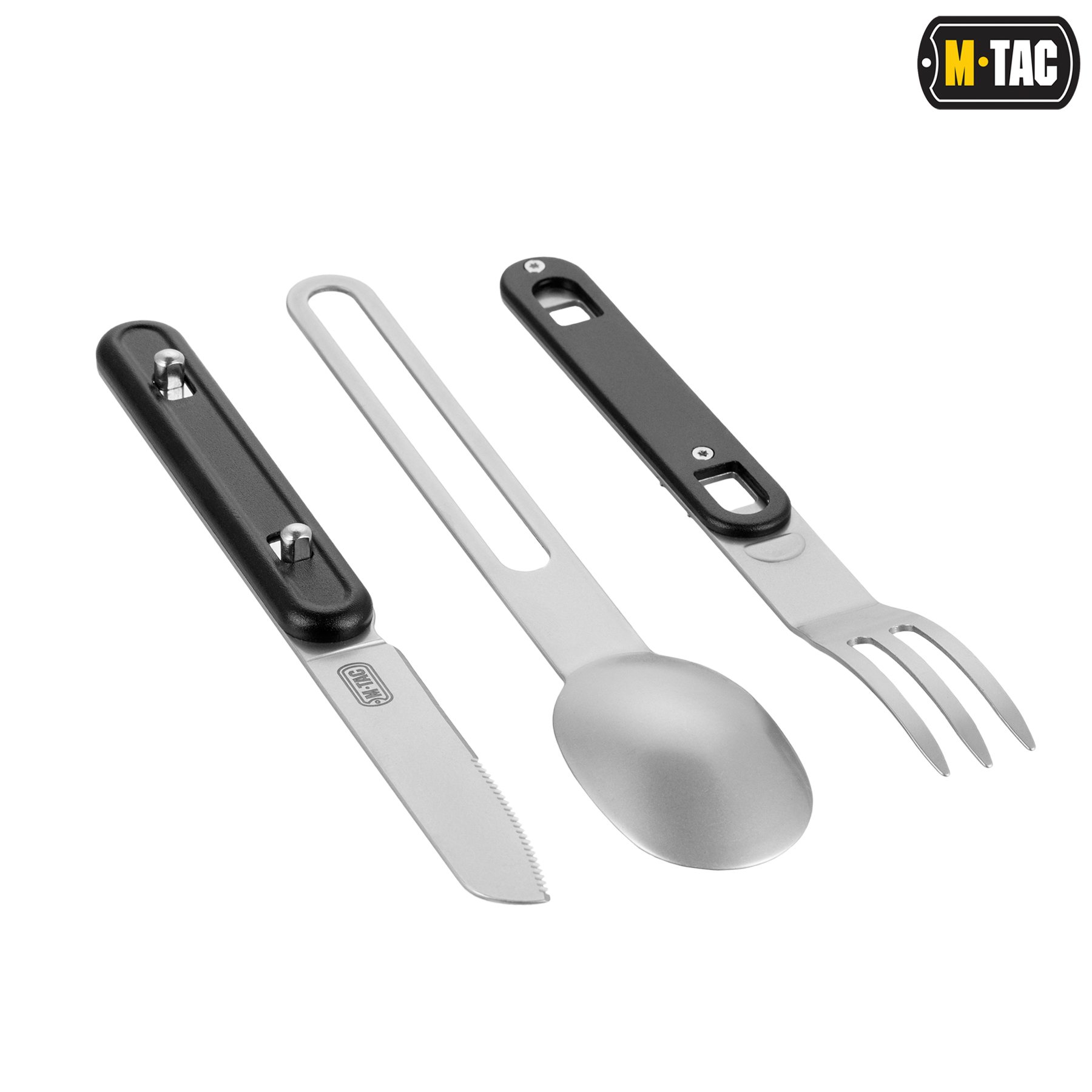 M-Tac столовый набор разъемный (3 элемента) Black/Steel — 3