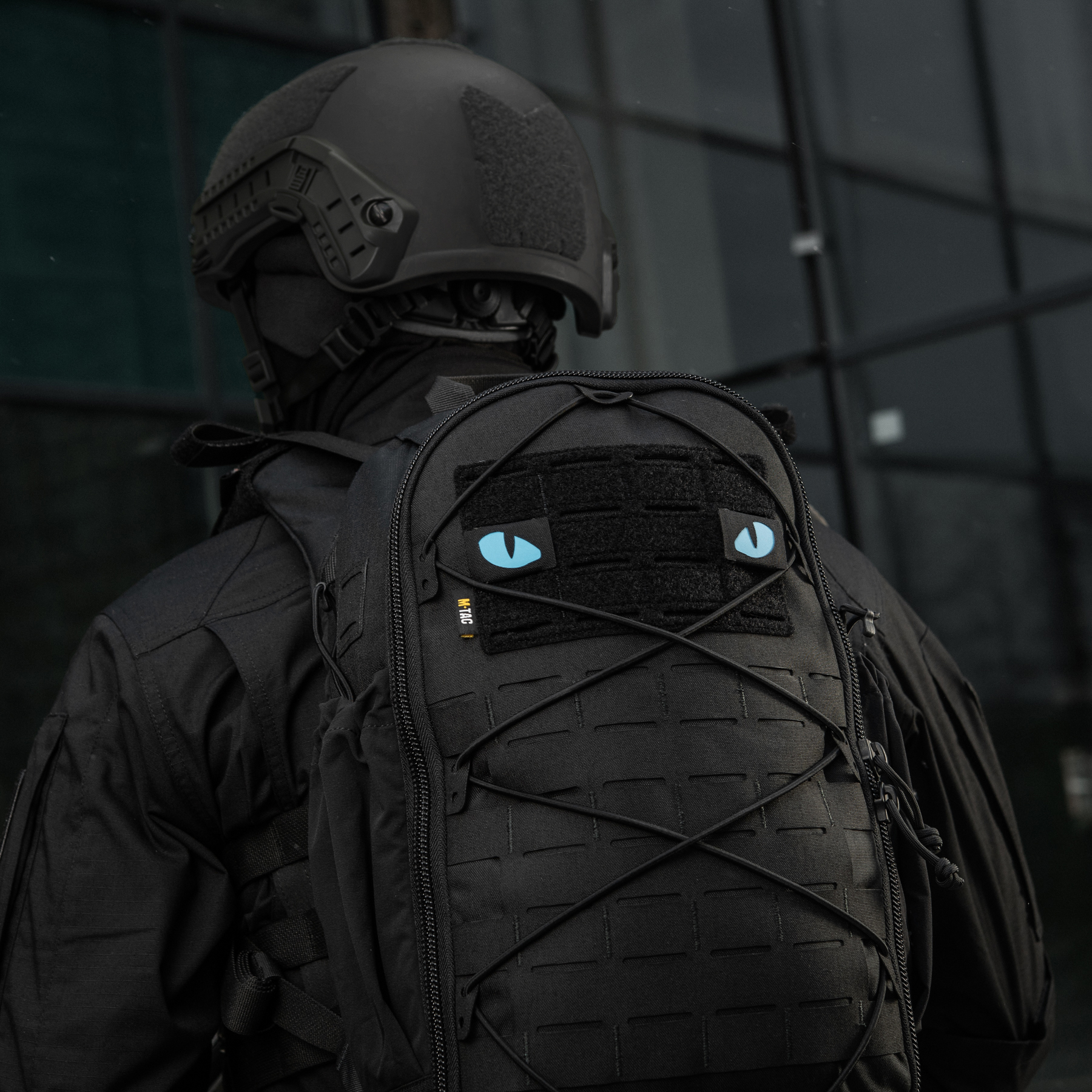 M-Tac нашивка Tiger Eyes Laser Cut (пара) Black/Blue/GID — 13