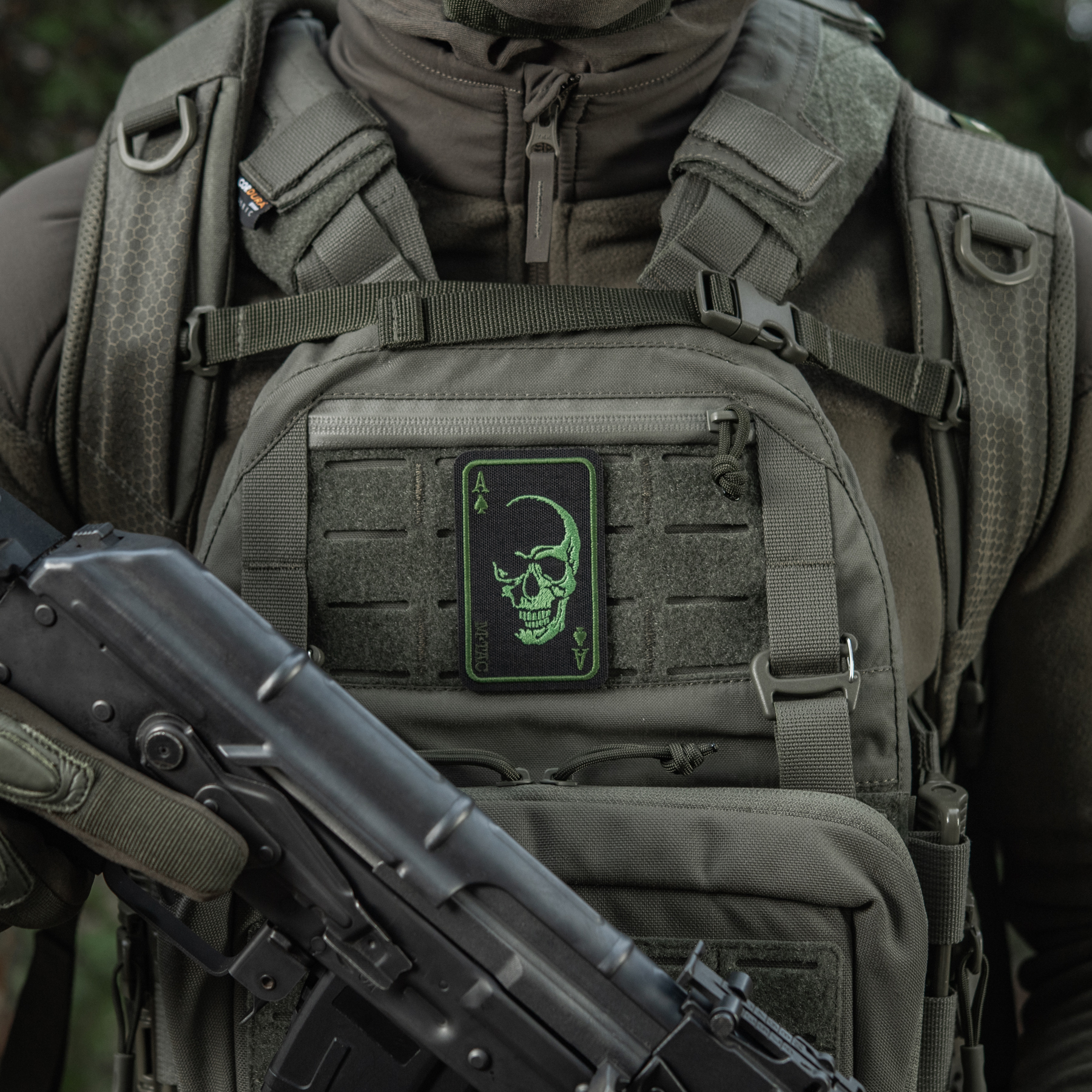 M-Tac нашивка Face of war (вишивка) Black/Olive — 6