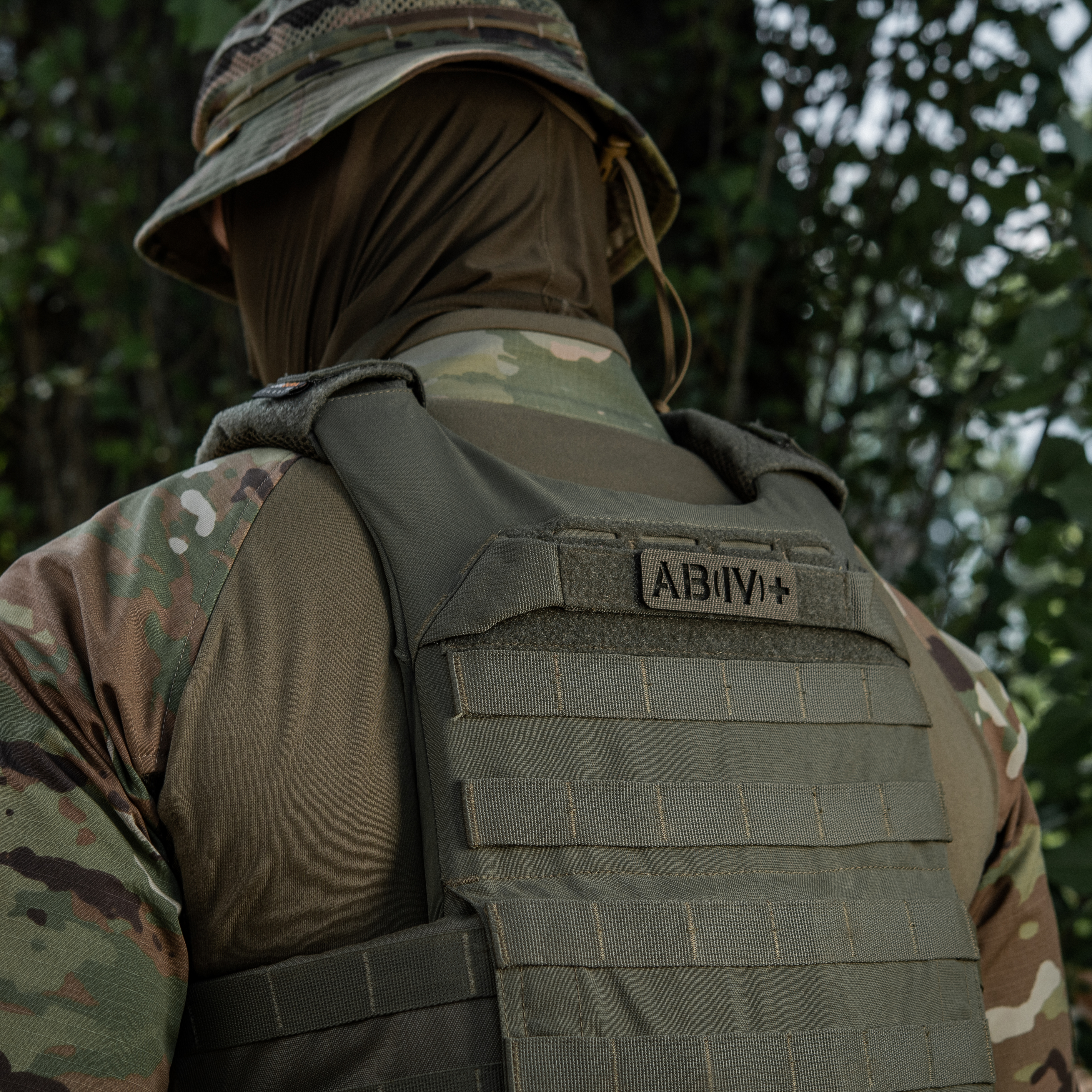 M-Tac нашивка группа крови AB (IV) + сквозная Laser Cut 25х80 Ranger Green — 5