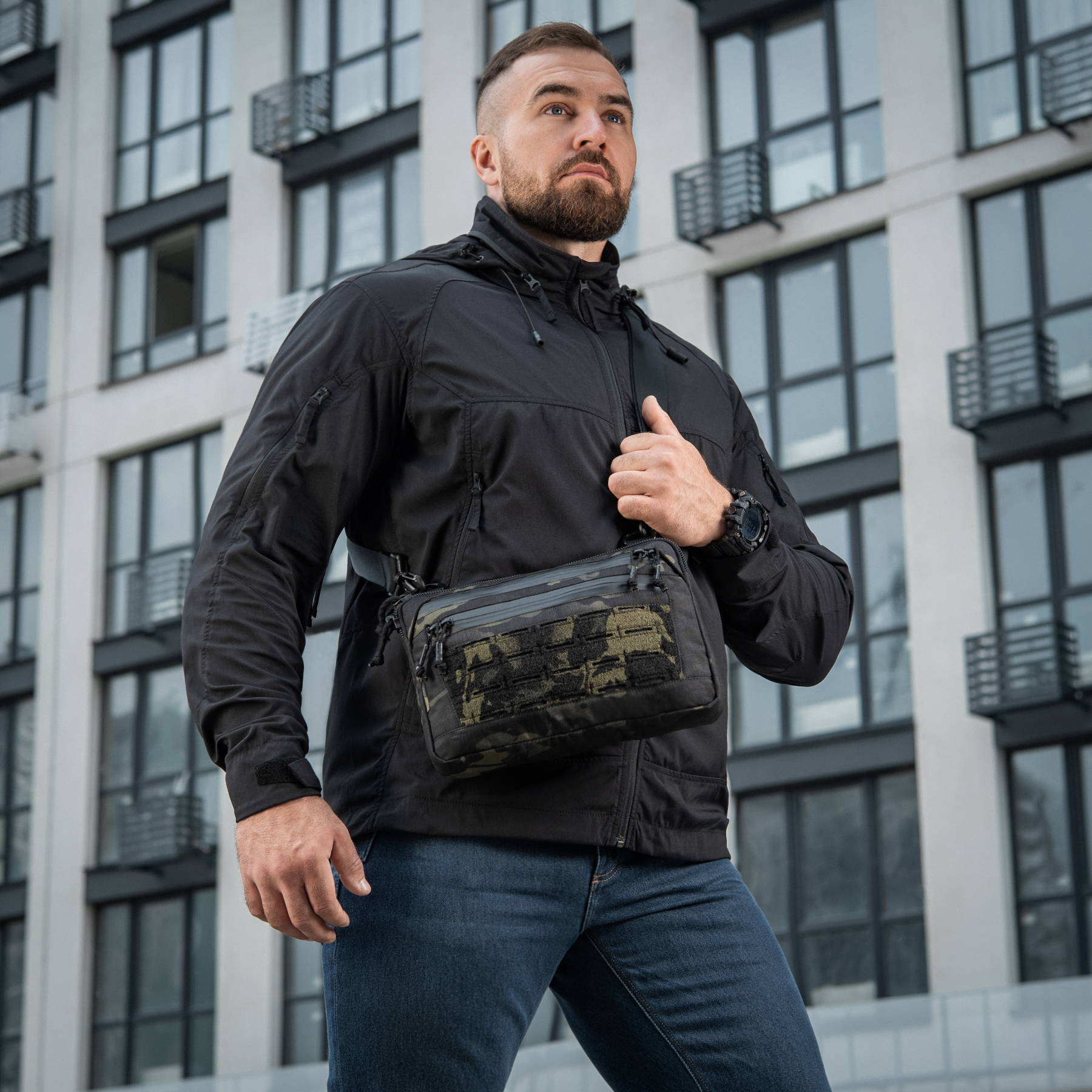 M-Tac сумка Admin Bag Medium Elite с липучкой Multicam Black/Black — 15