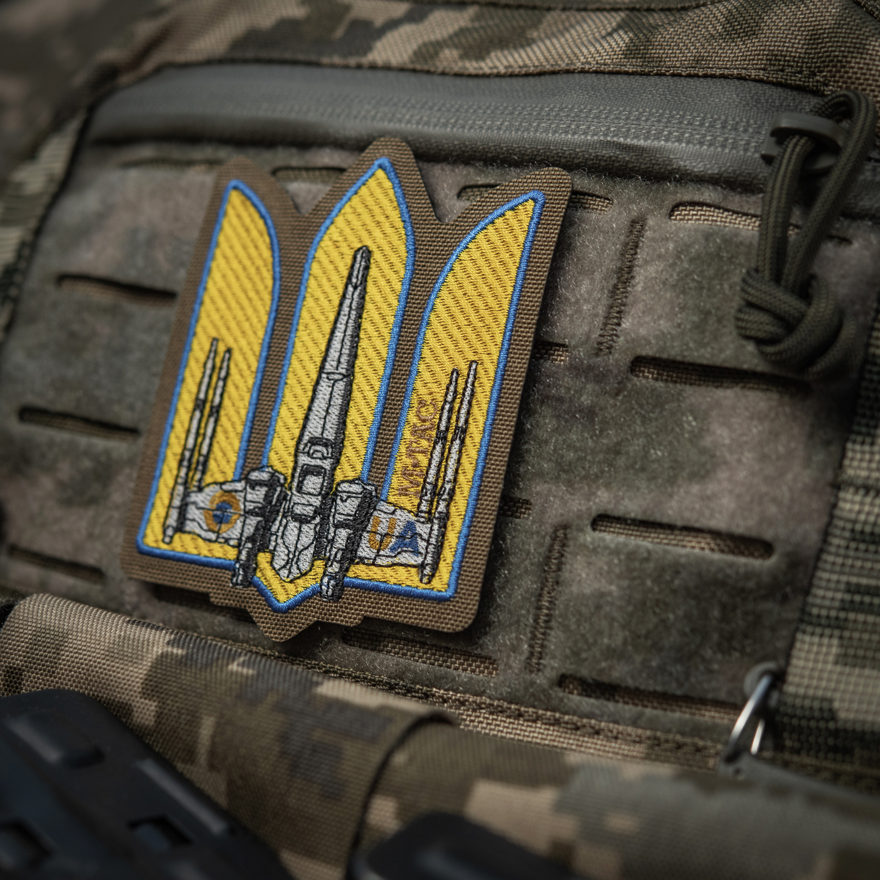 M-Tac нашивка Тризуб UA-Wing (вишивка) Coyote — 4