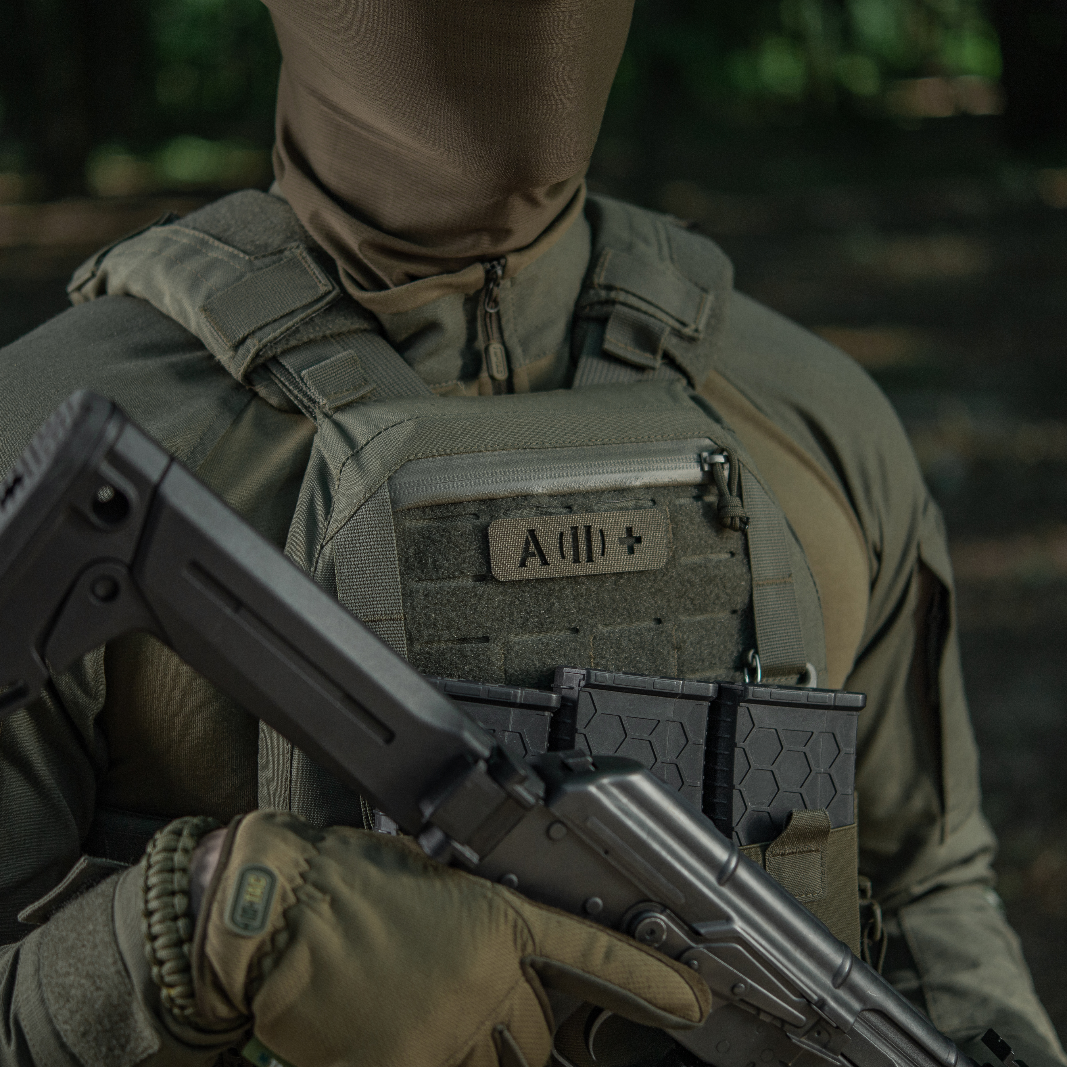 M-Tac нашивка группа крови A (II) + сквозная Laser Cut 25х80 Ranger Green — 7