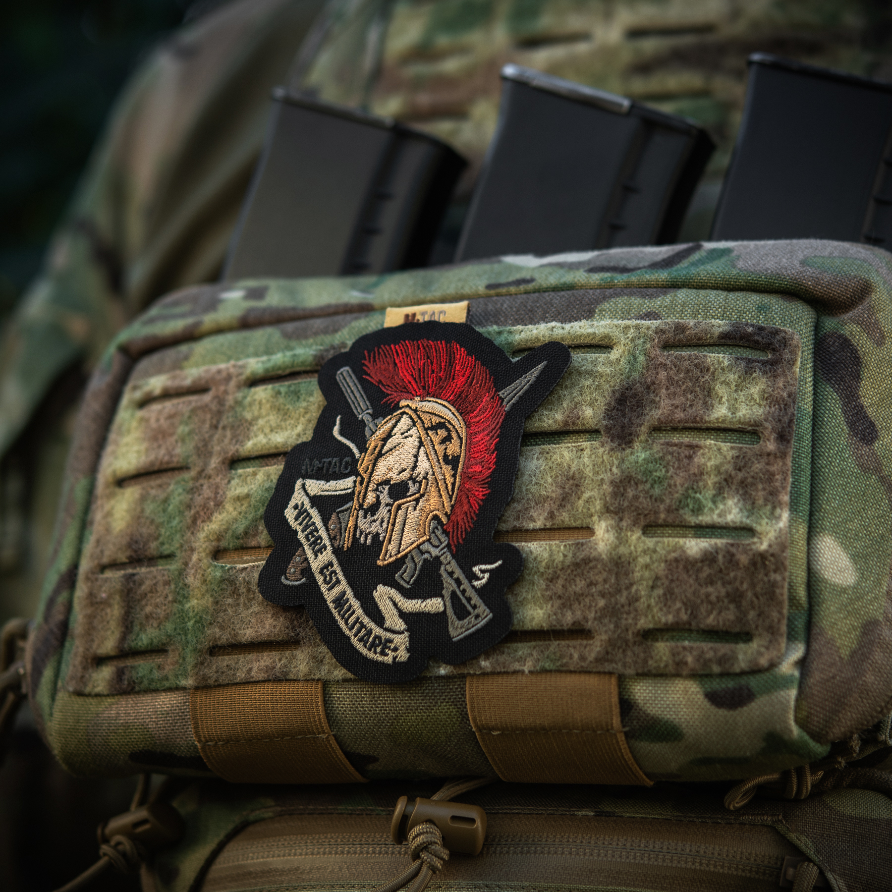 M-Tac нашивка шлем Vivere Est Militare (вышивка) — 5