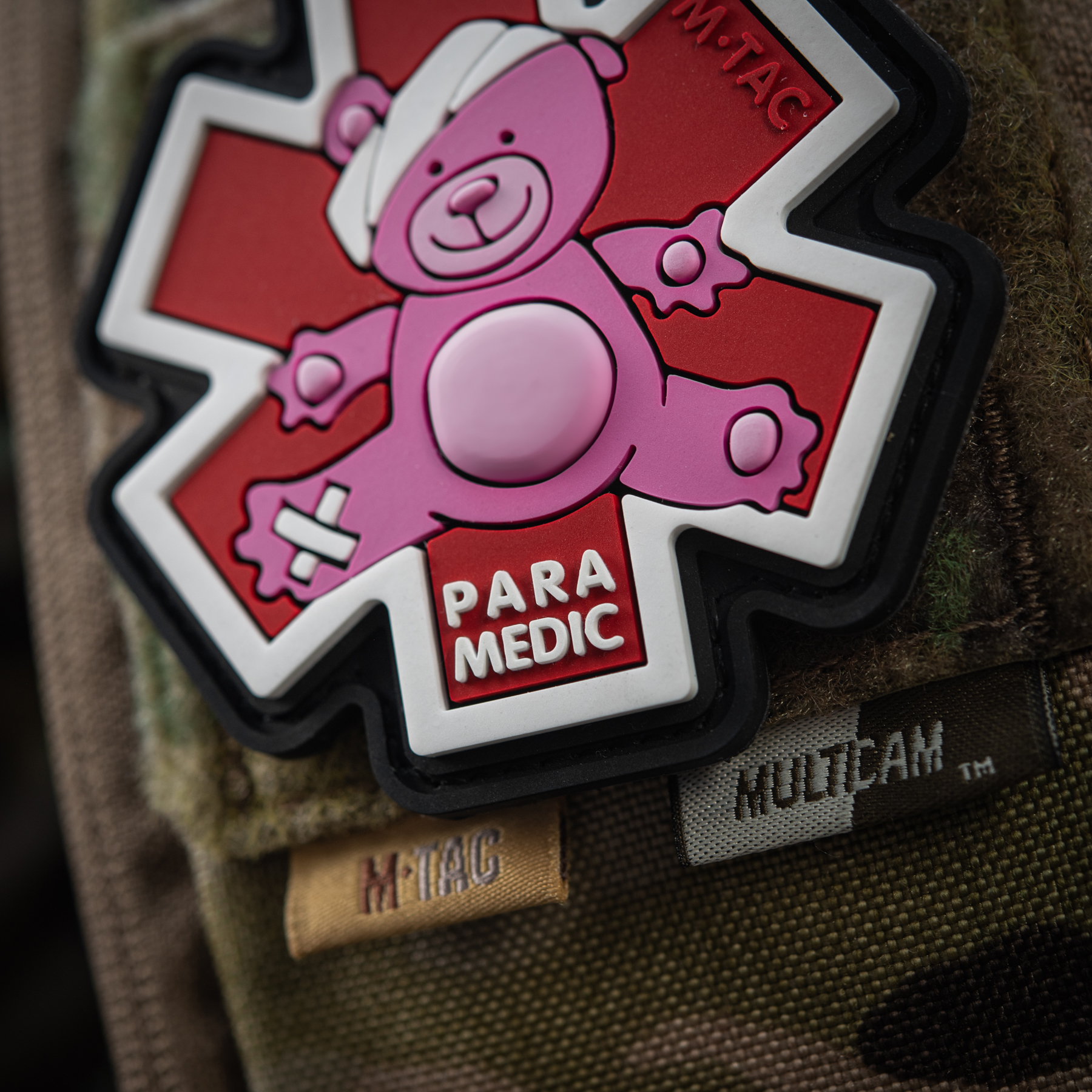 M-Tac нашивка Paramedic Ведмідь (PVC) Pink/Black — 6