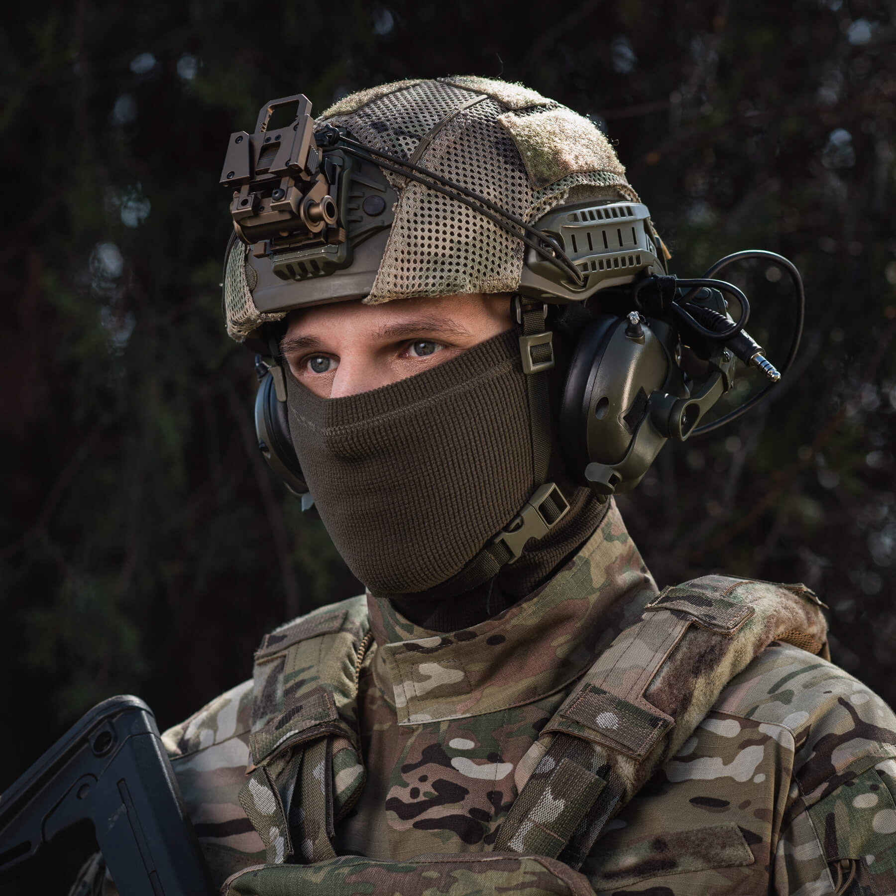 M-Tac шарф-труба анатомический микрофлис рип-стоп Dark Olive — 7