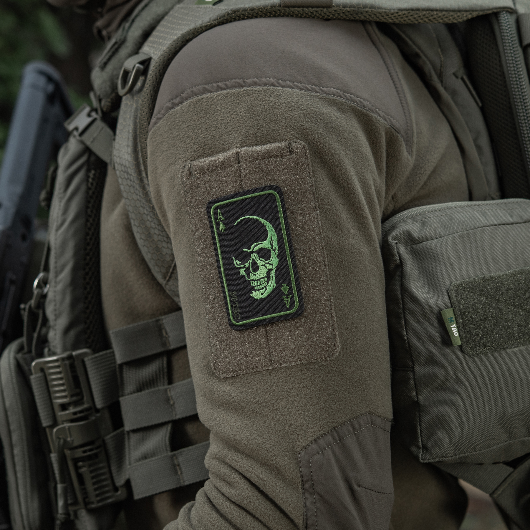 M-Tac нашивка Face of war (вишивка) Black/Olive — 3
