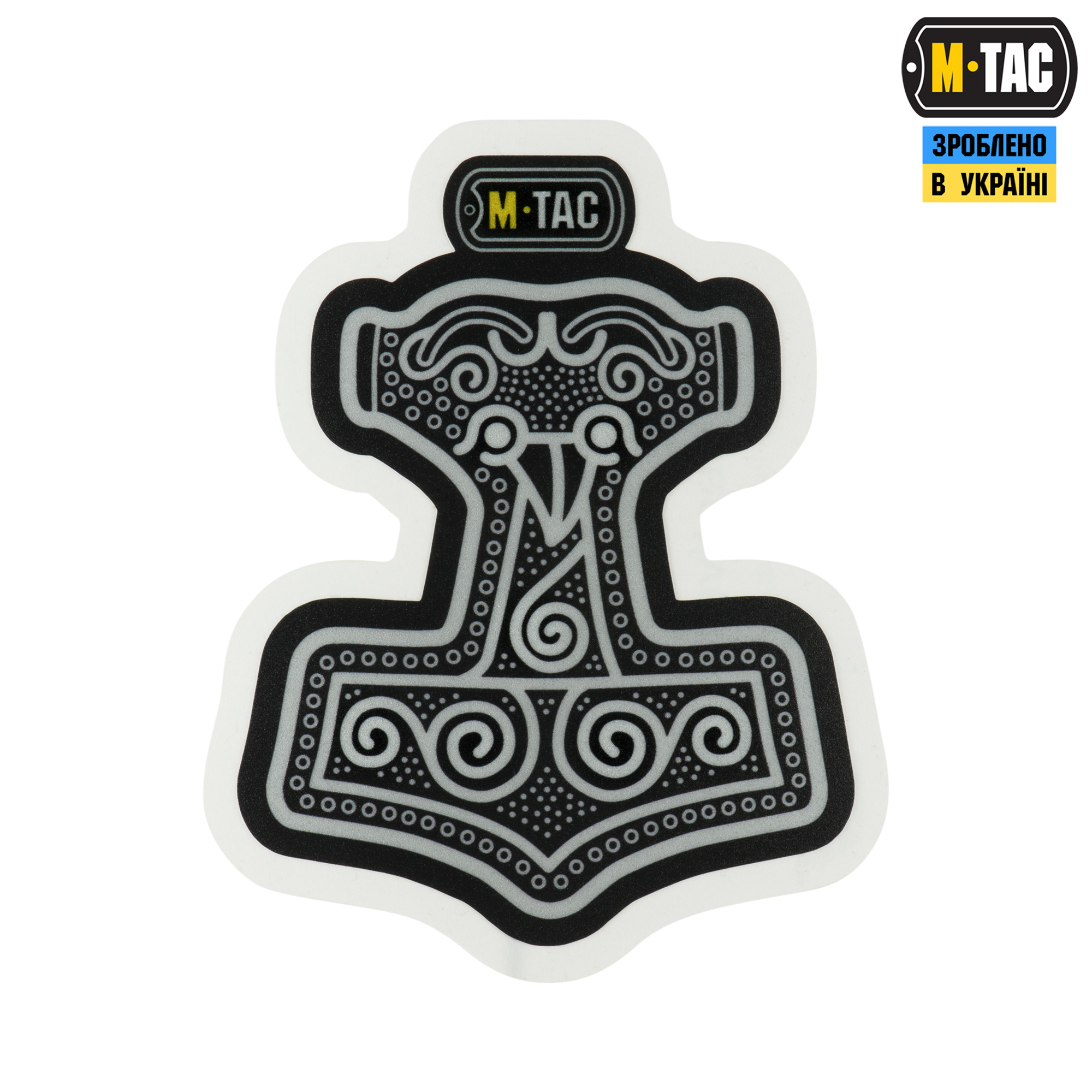 M-Tac наклейка Mjölnir Large светоотражающая Black — 2