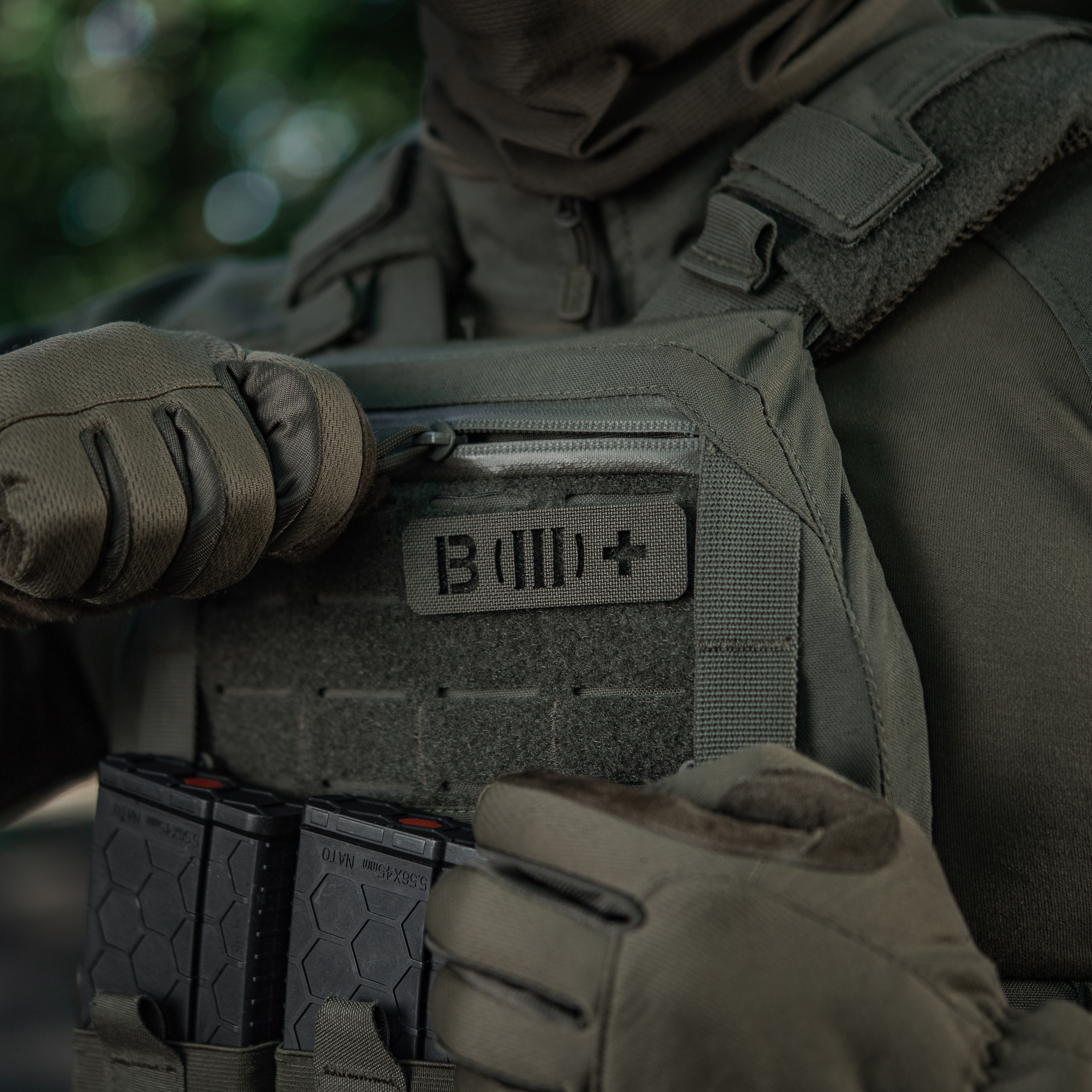 M-Tac нашивка группа крови B (III) + сквозная Laser Cut 25х80 Ranger Green — 5