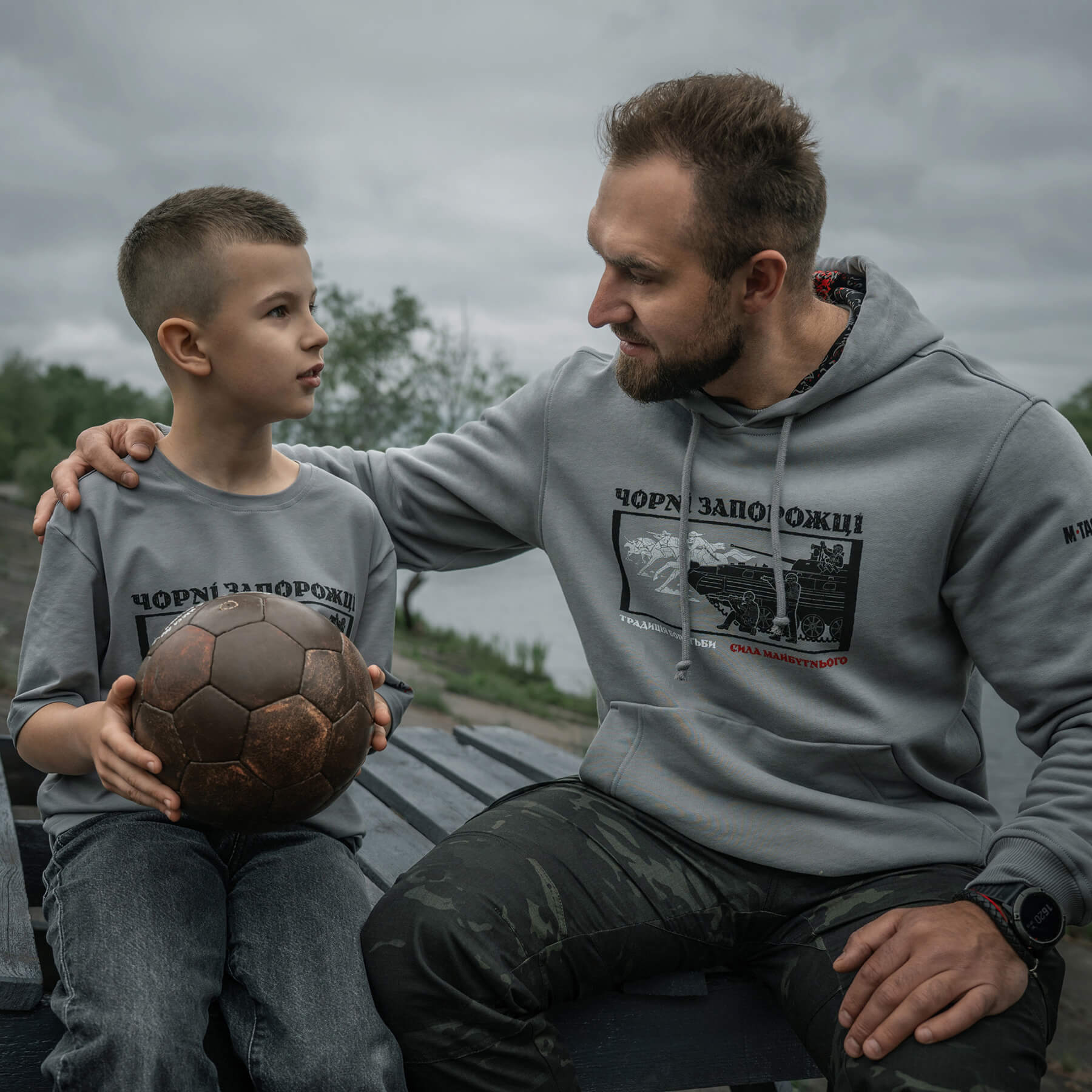 M-Tac кофта Hoodie Чорні Запорожці Cotton Hard Light Grey — 22