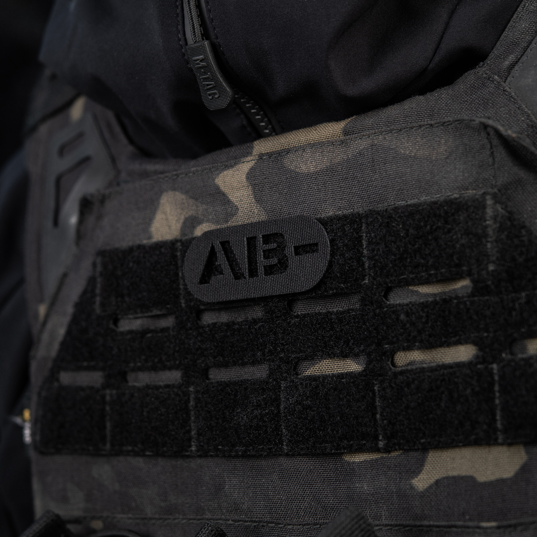 M-Tac нашивка группа крови AB- сквозная Laser Cut Black — 6