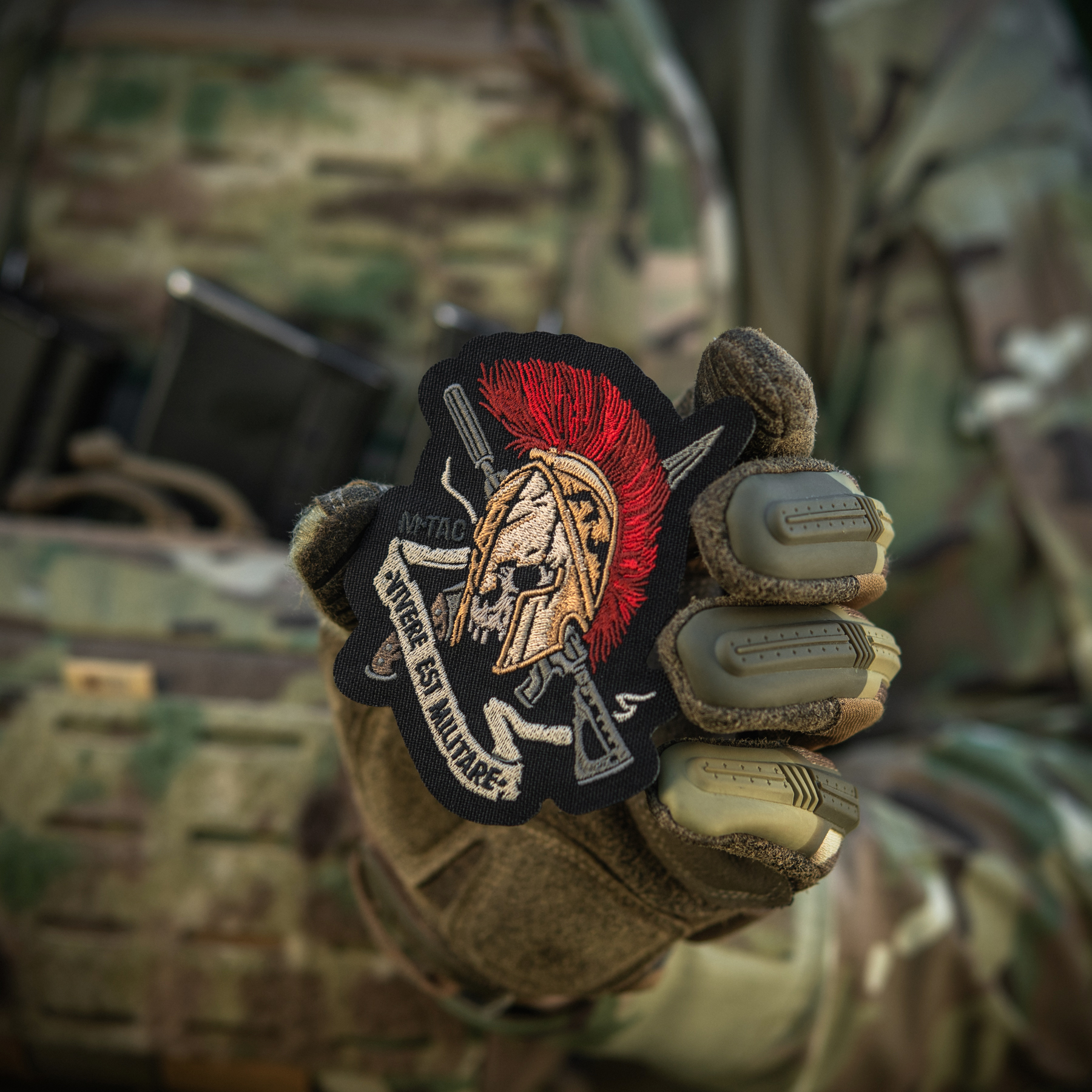 M-Tac нашивка шлем Vivere Est Militare (вышивка) — 9