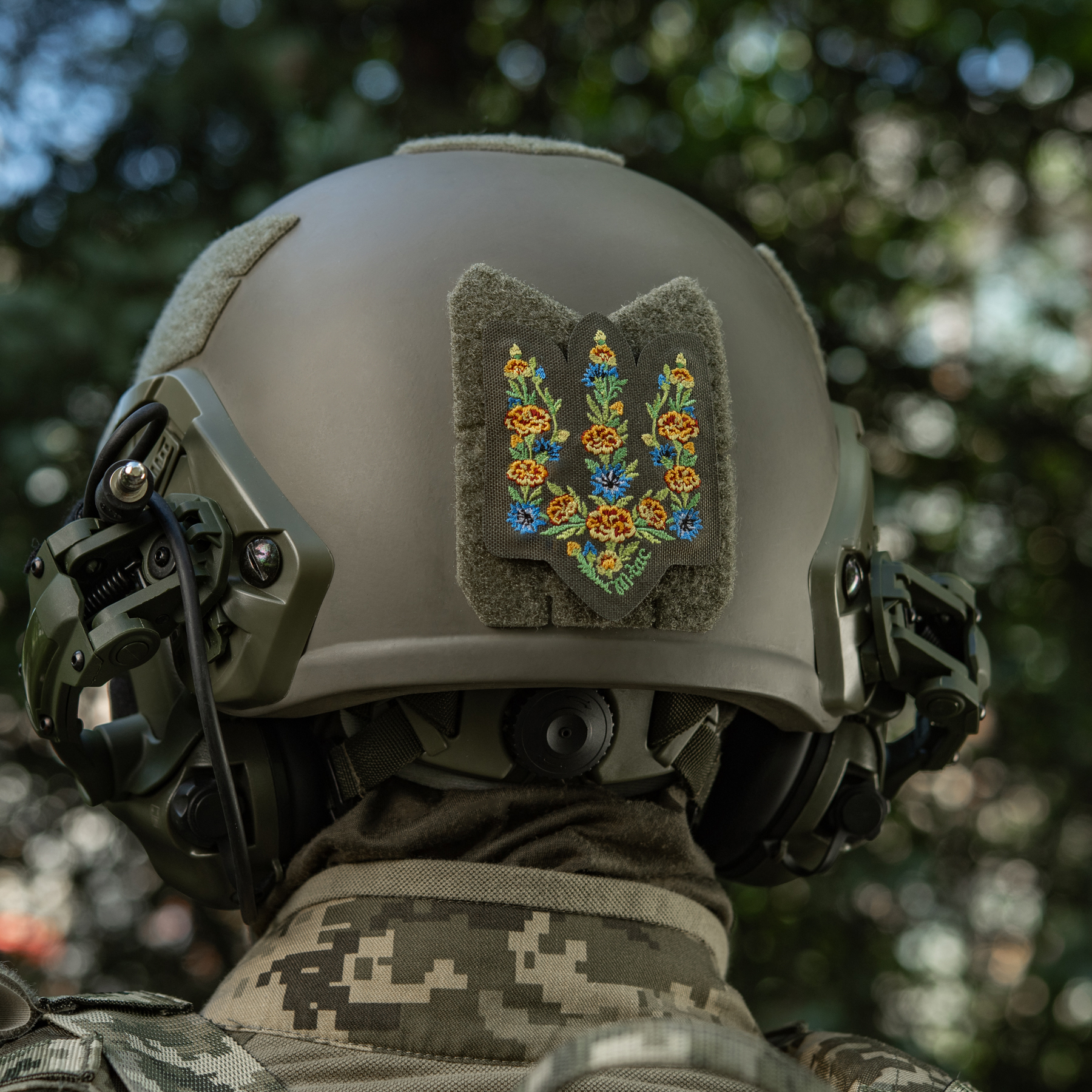 M-Tac нашивка Тризуб Чорнобривці (вишивка) Ranger Green — 15