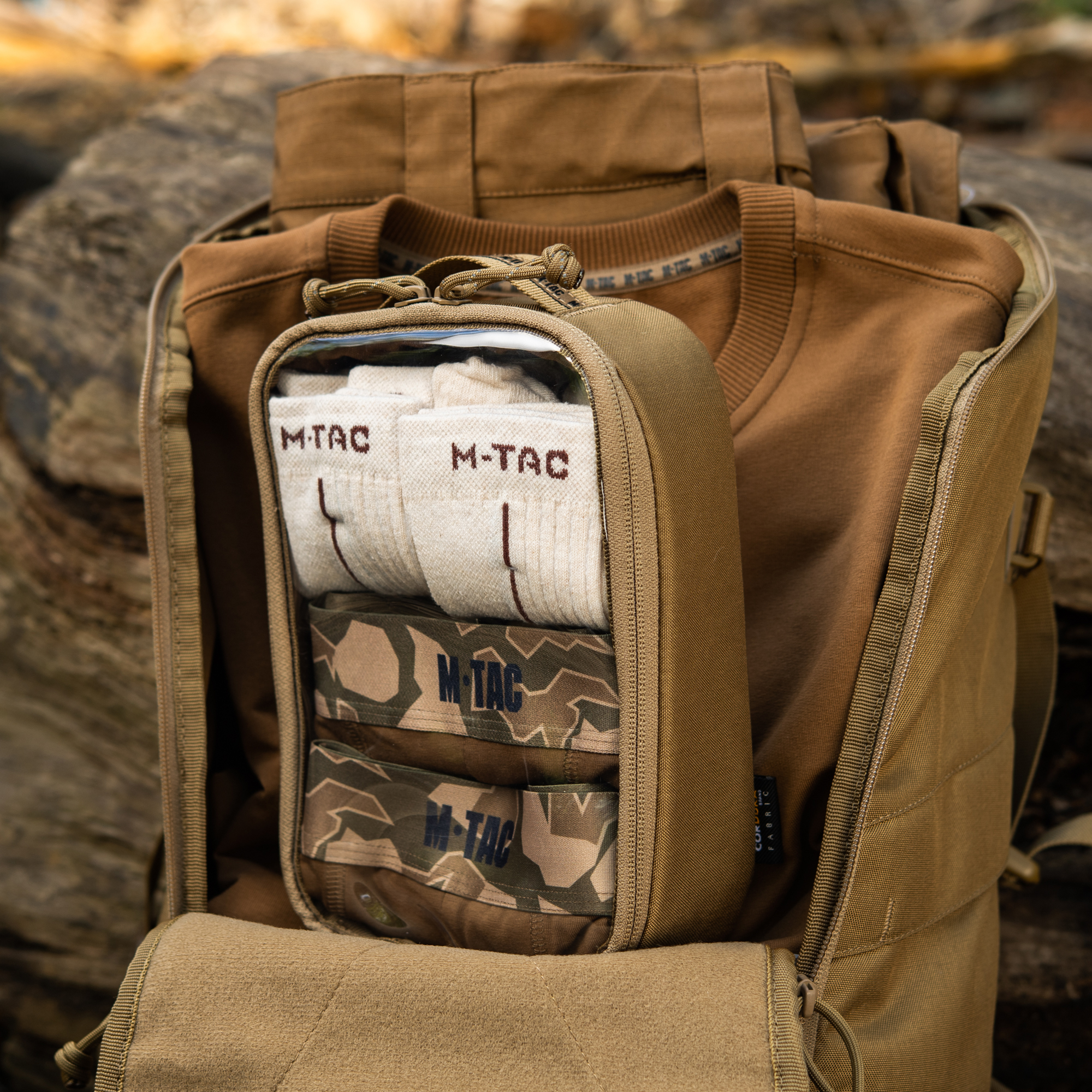 M-Tac органайзер утилитарный прозрачный Elite Small (22х14 см) Coyote — 9