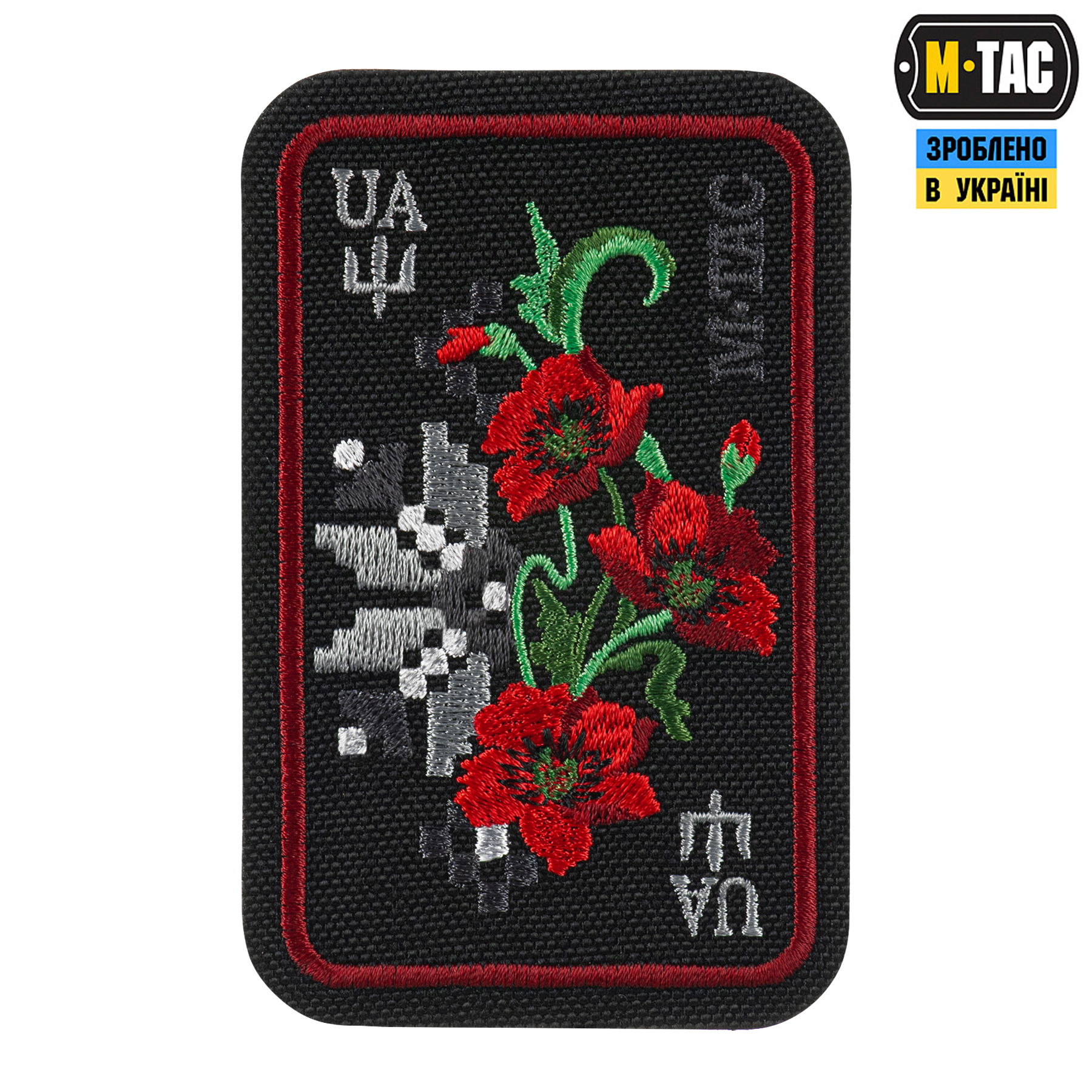 M-Tac нашивка Орнамент Мак (вышивка) Black/Red — 2