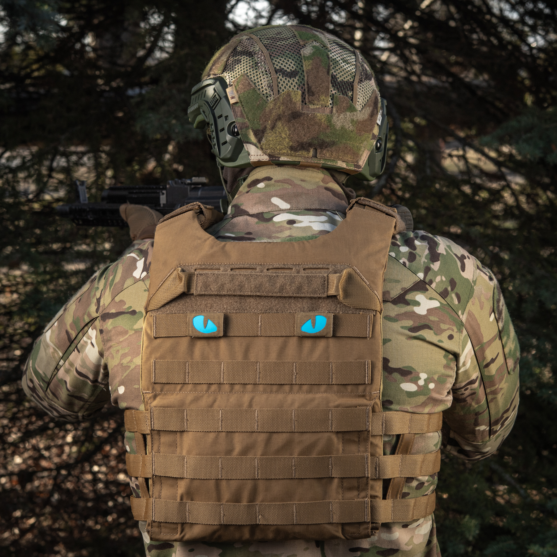 M-Tac нашивка Tiger Eyes Laser Cut (пара) Coyote/Blue/GID — 15