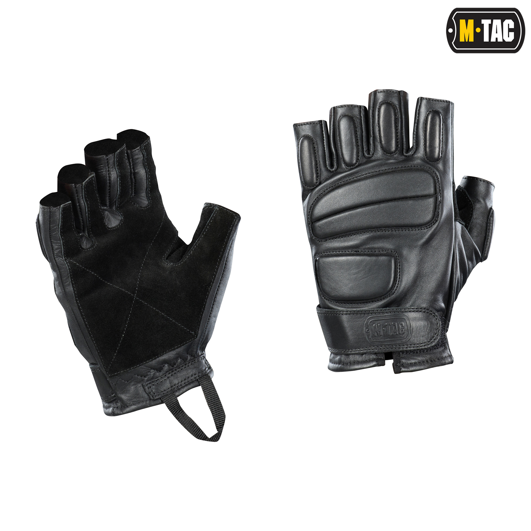 M-Tac перчатки беспалые кожаные Assault Mk.1 Black — 2