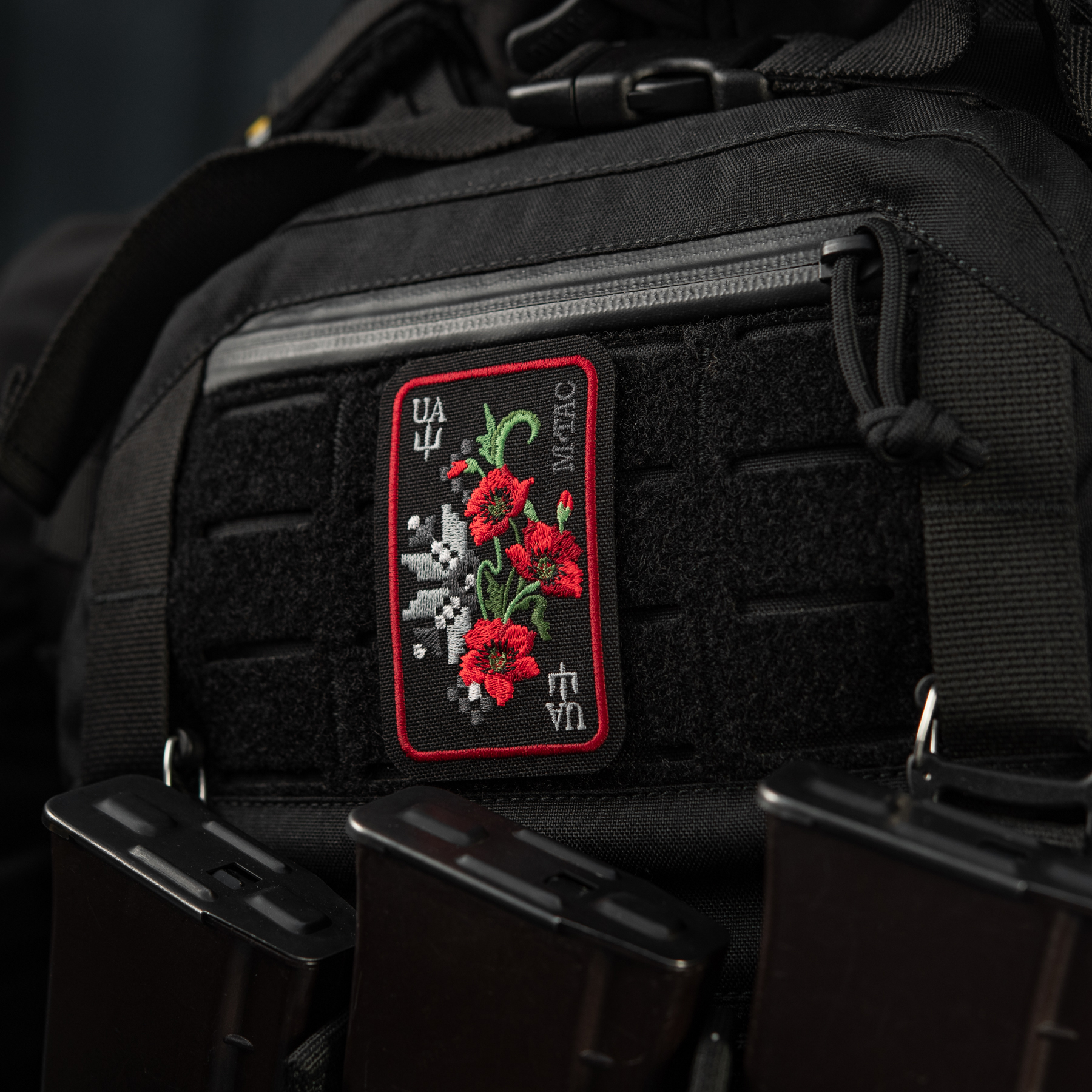 M-Tac нашивка Орнамент Мак (вышивка) Black/Red — 4