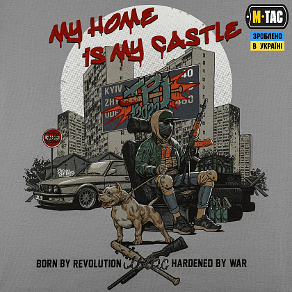 M-Tac футболка My Home is my Castle Oversize Light Grey– Милитарист - фото 5