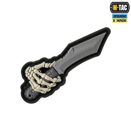 M-Tac нашивка Skeleton Knife PVC Grey– Милитарист