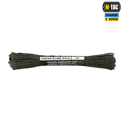 M-Tac паракорд Minicord Mil-Spec 15m Ranger Green Reflective– Мілітарист - зображення 2