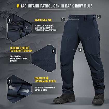 M-Tac брюки Patrol Gen.III Dark Navy Blue– Милитарист - фото 6