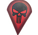 Нашивка Череп Каратель червоно-чорний УПА– Мілітарист - мініатюра 1
