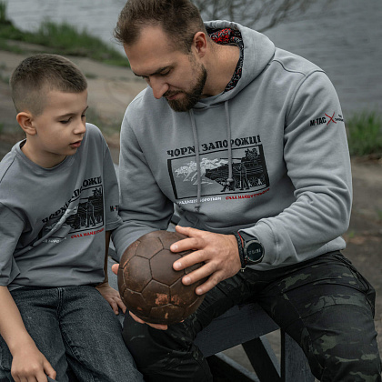 M-Tac кофта Hoodie Чорні Запорожці Cotton Hard Light Grey– Мілітарист - зображення 16