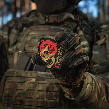 M-Tac нашивка Train Hard Fight Easy PVC Black/Red– Милитарист - фото 11