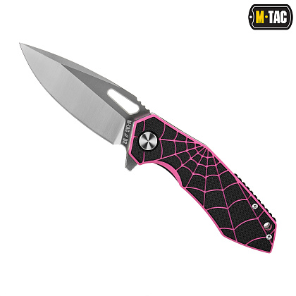M-Tac ніж складний Type 12 Spider Web Black/Pink/Steel (Сорт 2)– Мілітарист - зображення 4