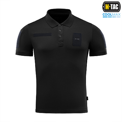 M-Tac поло Elite Tactical Coolmax Black/Dark Navy Blue– Мілітарист - зображення 2