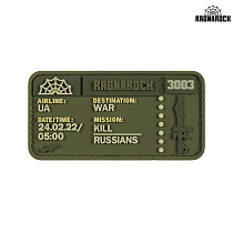 Ragnarock нашивка TICKET to the WAR Olive– Мілітарист