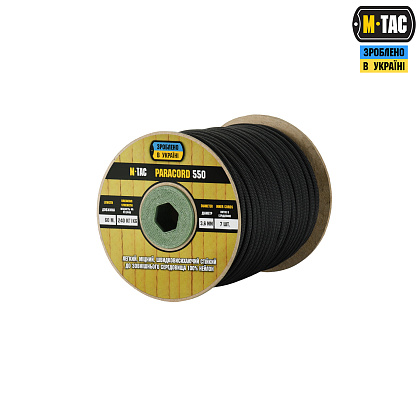 M-Tac паракорд 550 type III 60m Black– Мілітарист - зображення 1