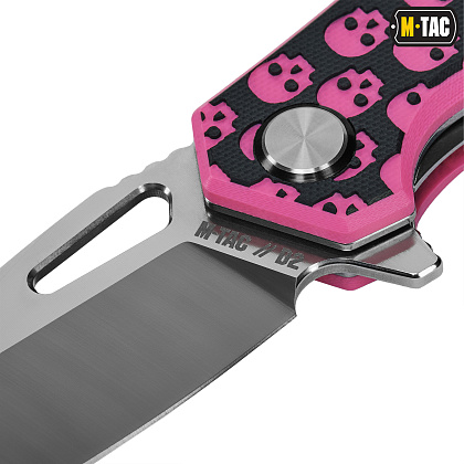 M-Tac ніж складний Type 12 Skull Black/Pink/Steel (Сорт 2)– Мілітарист - зображення 6