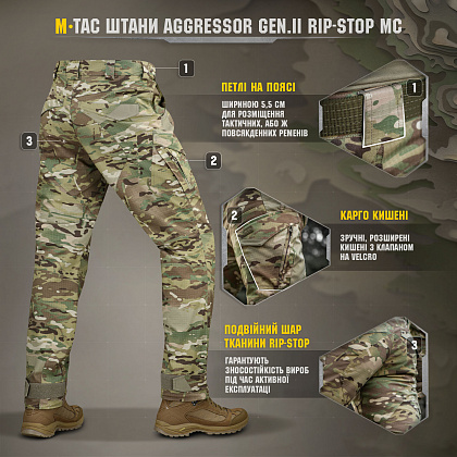 M-Tac брюки Aggressor Gen.II Flex Rip-Stop MC– Милитарист - фото 9